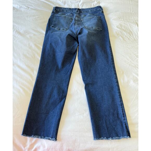 Good American | SZ 14-18 | Blue Straight Cropped High Rise Jeans | GCLBAF478T - Picture 2 of 9